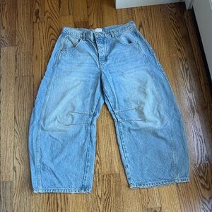 30 Short- Free People medium light denim barrel jeans
